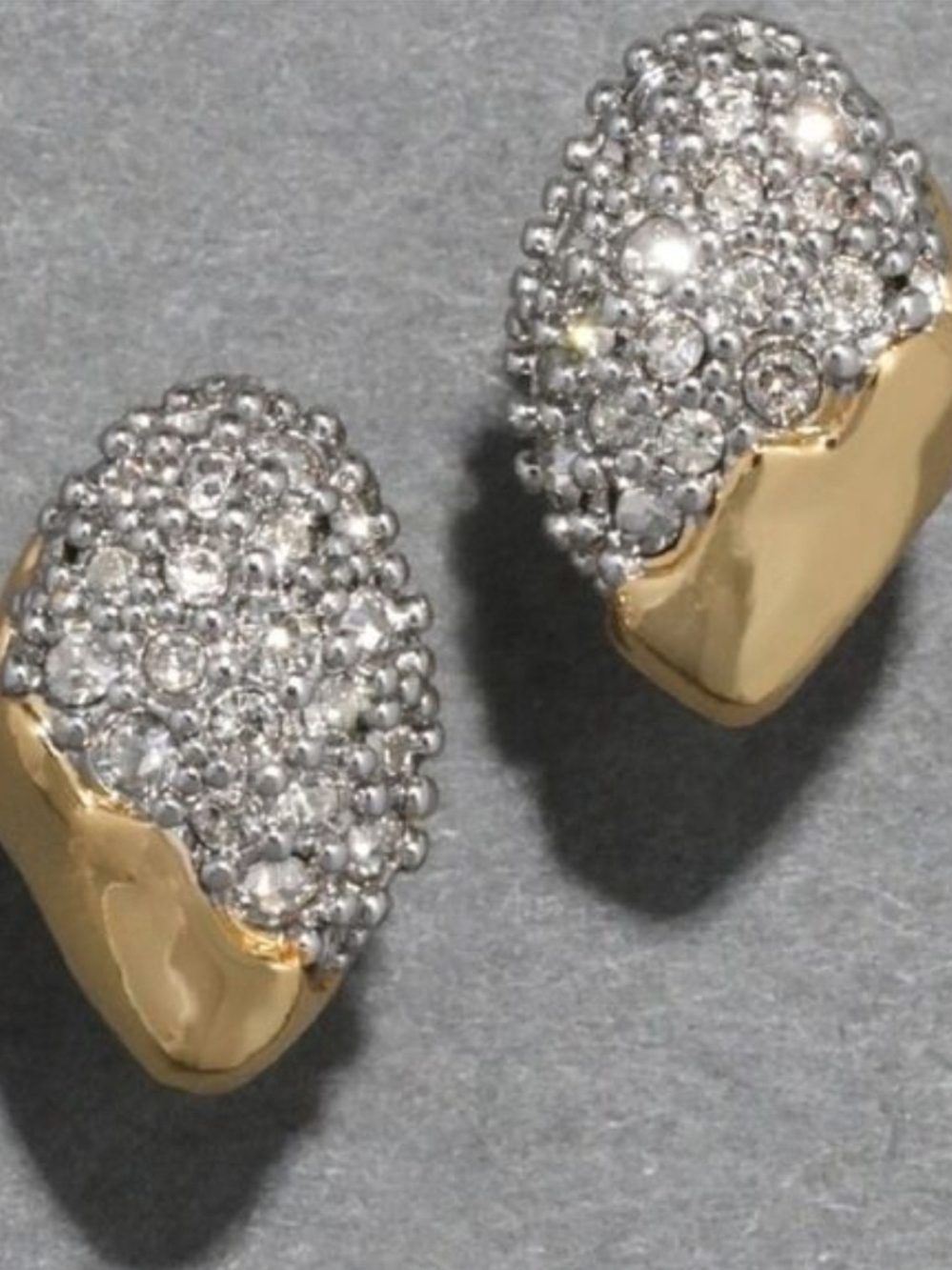 Alexis Bittar Two-Tone Crystal Pavé Dome Earrings